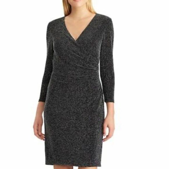 Ralph Lauren Chaps -silver/black sparkly dress - Picture 2 of 10